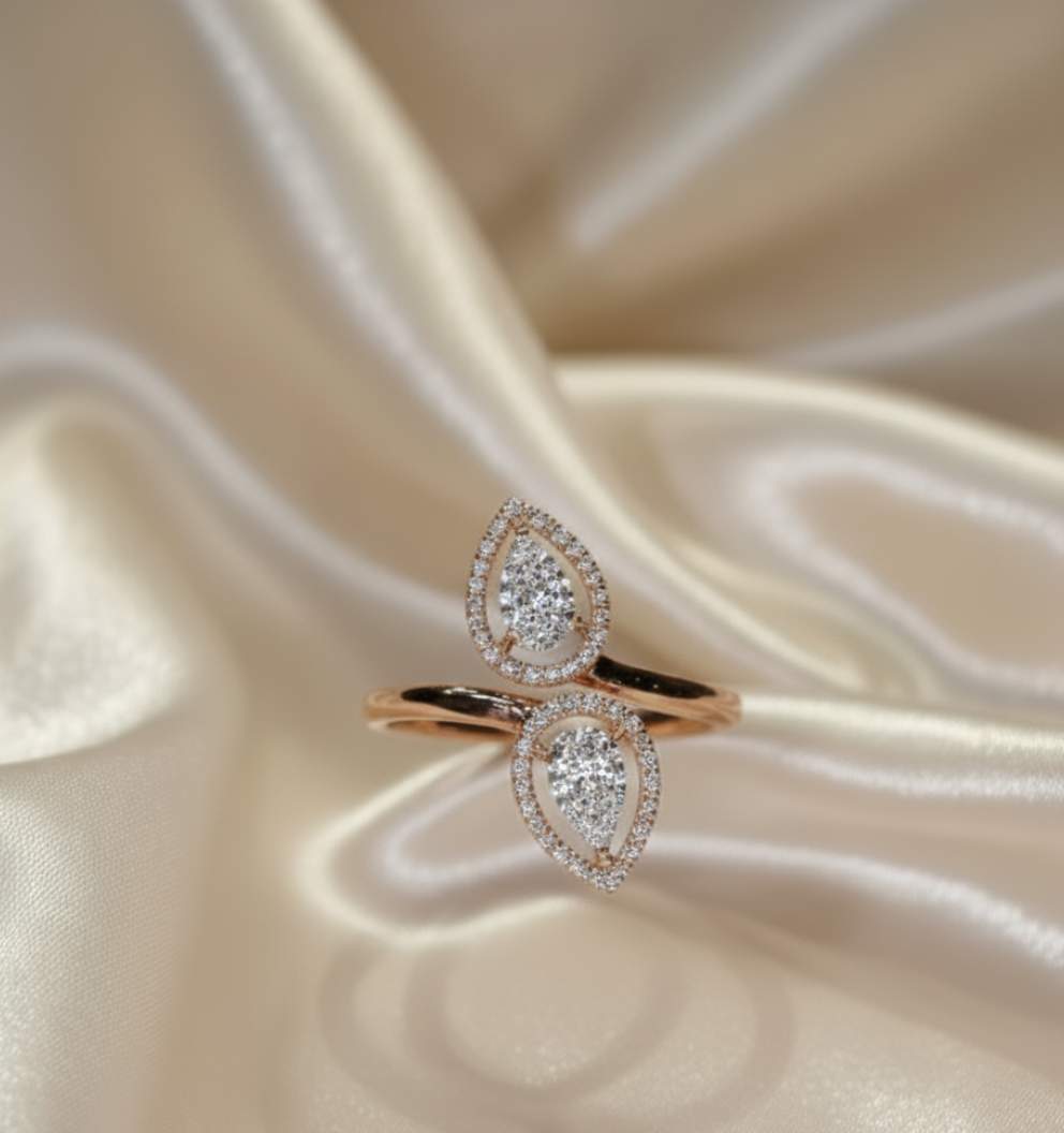 Rose Gold Diamond Bypass Ring