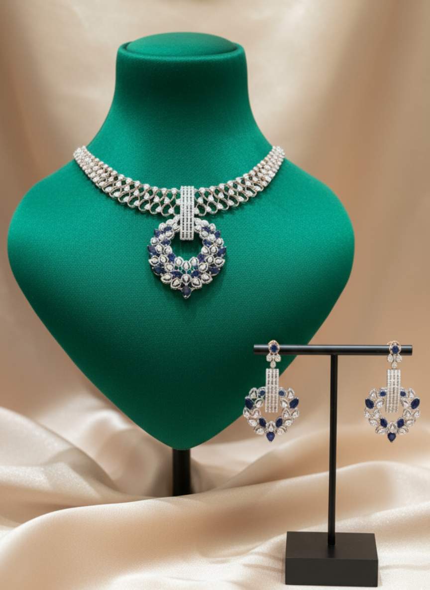 Luxury Statement Diamond Necklace Set