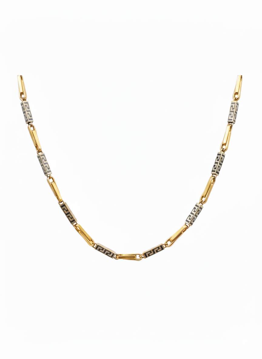 Men's Chain Designer Greek Key Link Necklace For Men