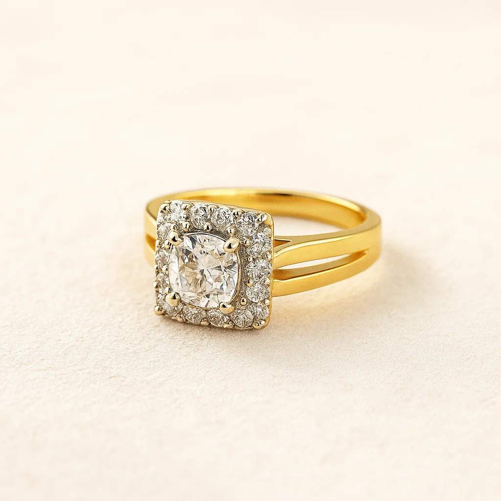 Square Luxury Halo Ring