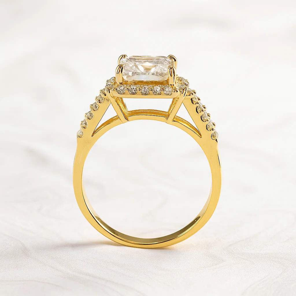 Split Shank Cushion Halo Ring
