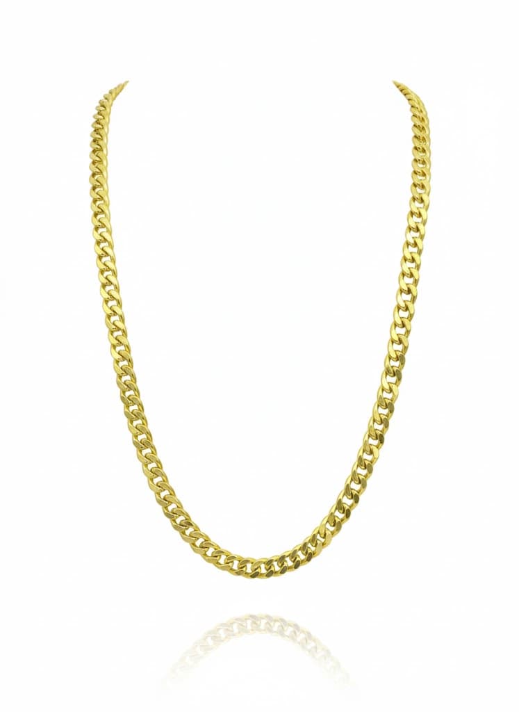22k Solid Yellow Gold Miami Cuban Link Chain