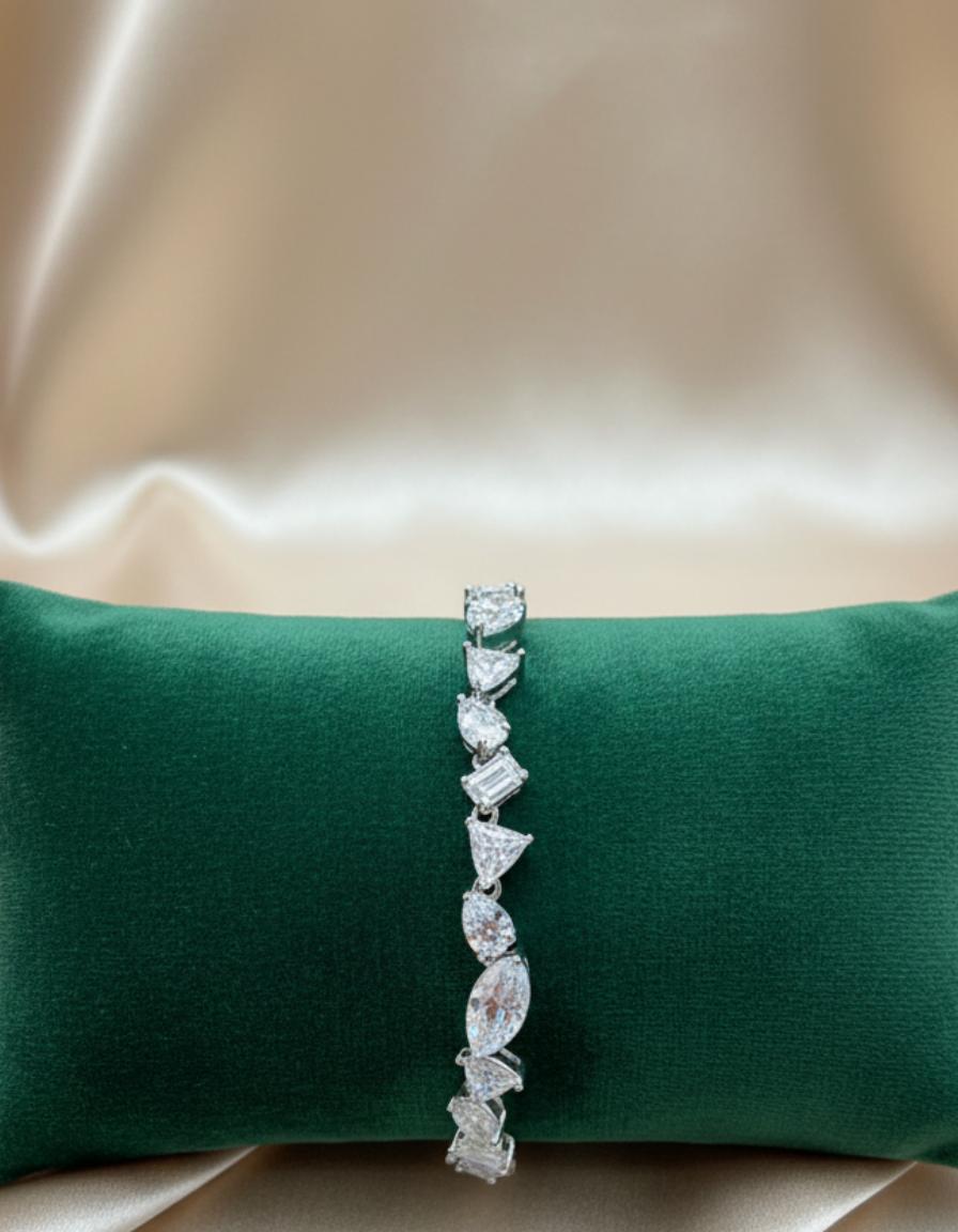  Assorted Cut Cubic Zirconia Tennis Bracelet Multi Shape - Image 4