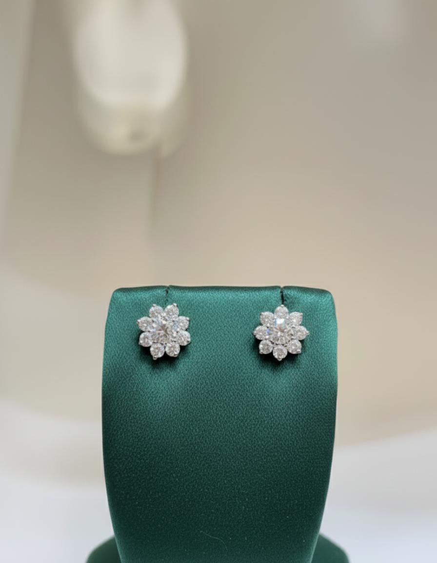 Flower Cluster Cubic Zirconia Necklace Earring - Image 3