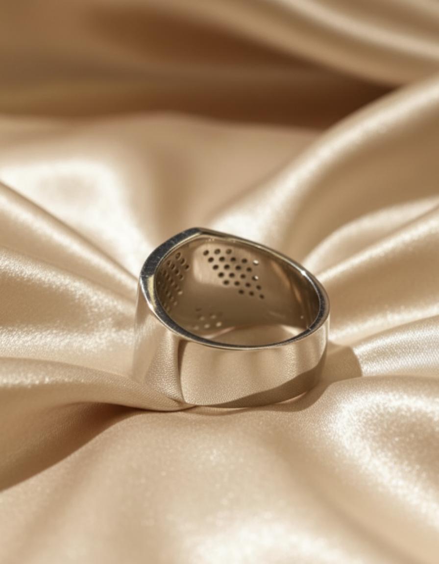  Geometric Wide Band Ring With Premium Cubic Zirconia Pave  - Image 3