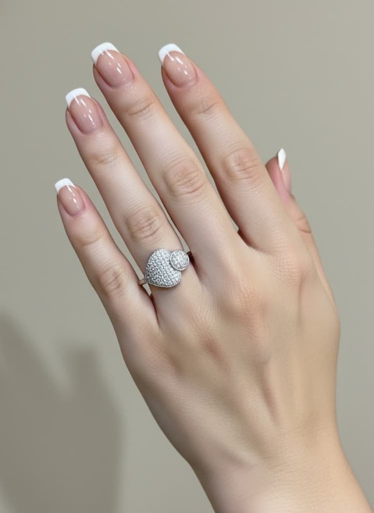 Micropave Heart Cubic Zirconia Cocktail Ring - Image 4