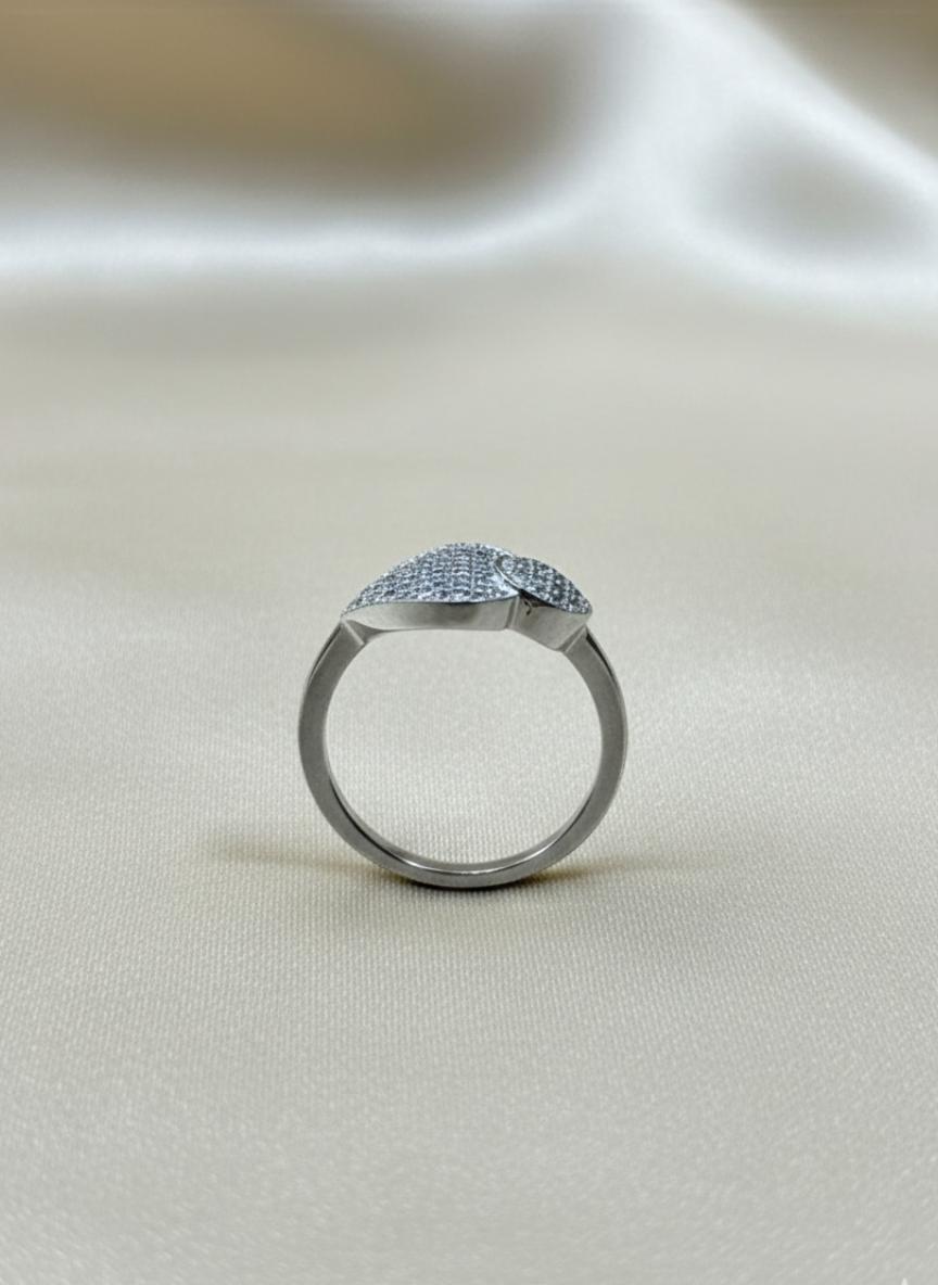 Micropave Heart Cubic Zirconia Cocktail Ring - Image 3