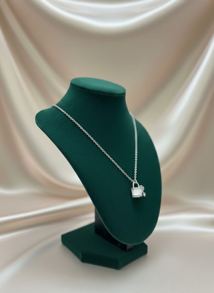 Mother Of Pearl Lock Key Necklace - Image 2
