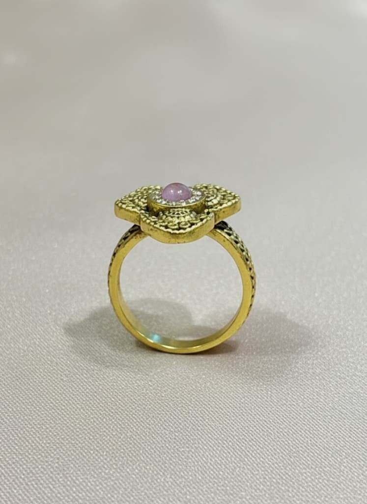 Pink Filigree Flower Ring - Image 3
