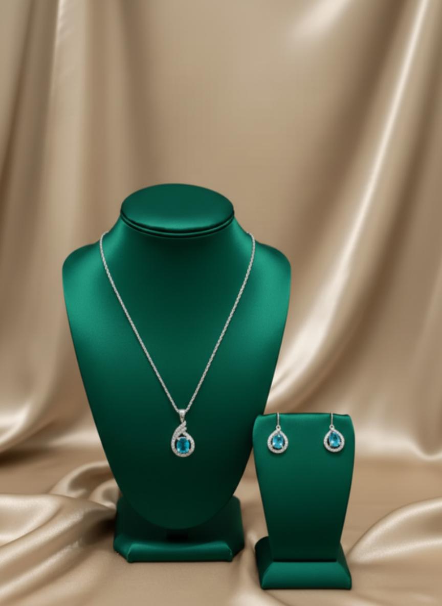 Simulated Aquamarine Swirl Design Set