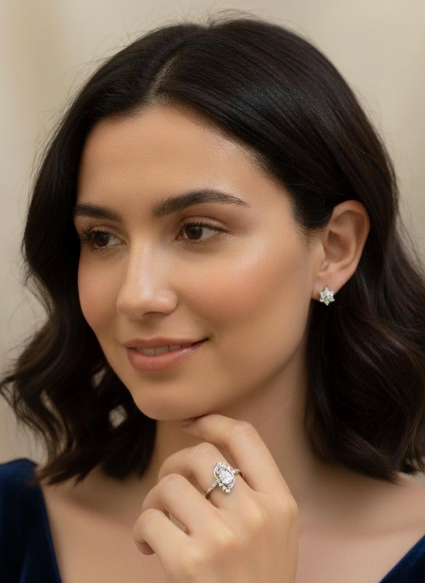 Pear Cut Cubic Zirconia Swirl Ring - Image 4