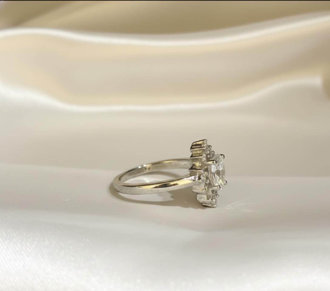 Pear Cut Cubic Zirconia Swirl Ring - Image 3
