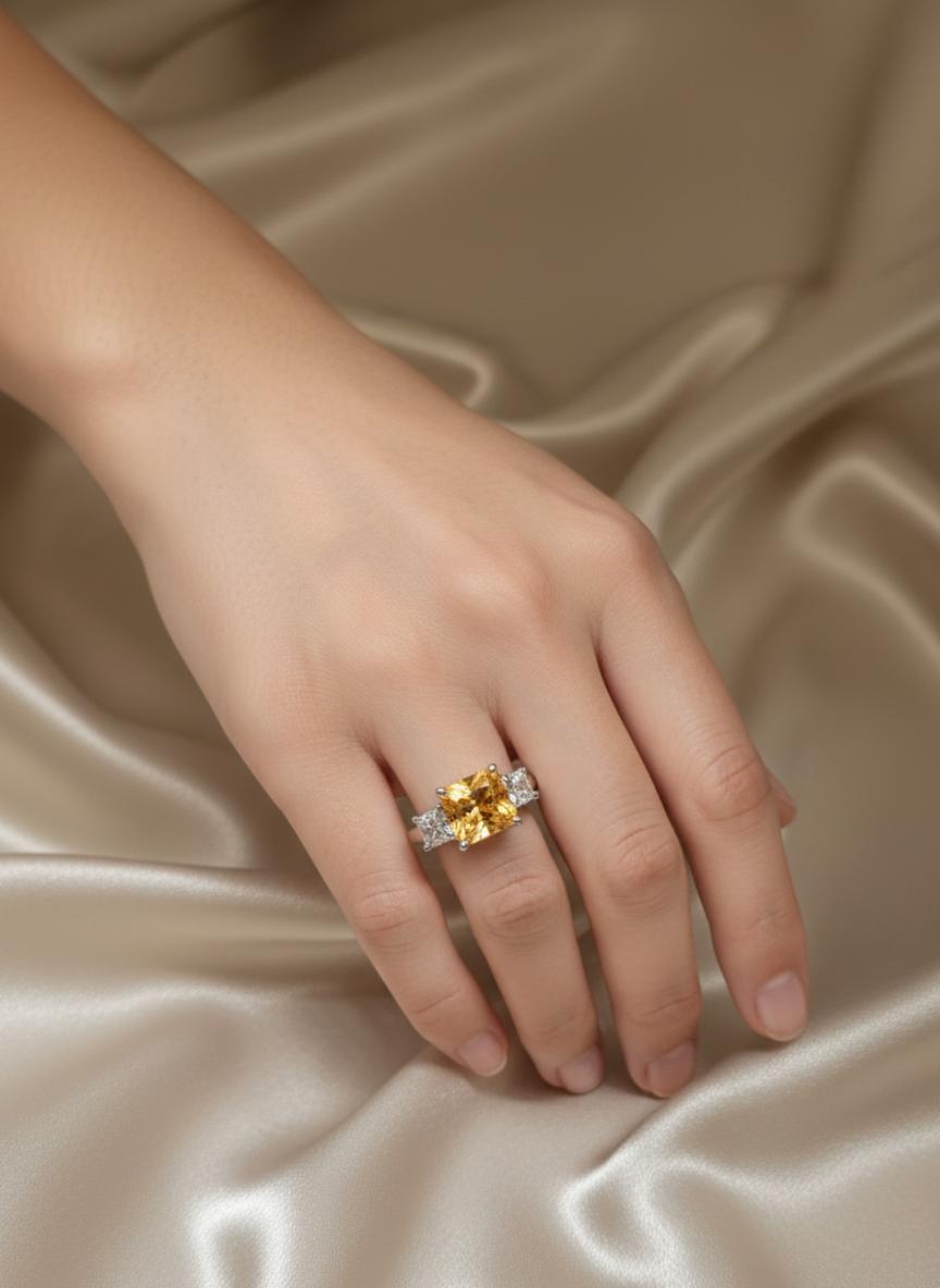 Three-Stone Princess Cut Ring - Image 4