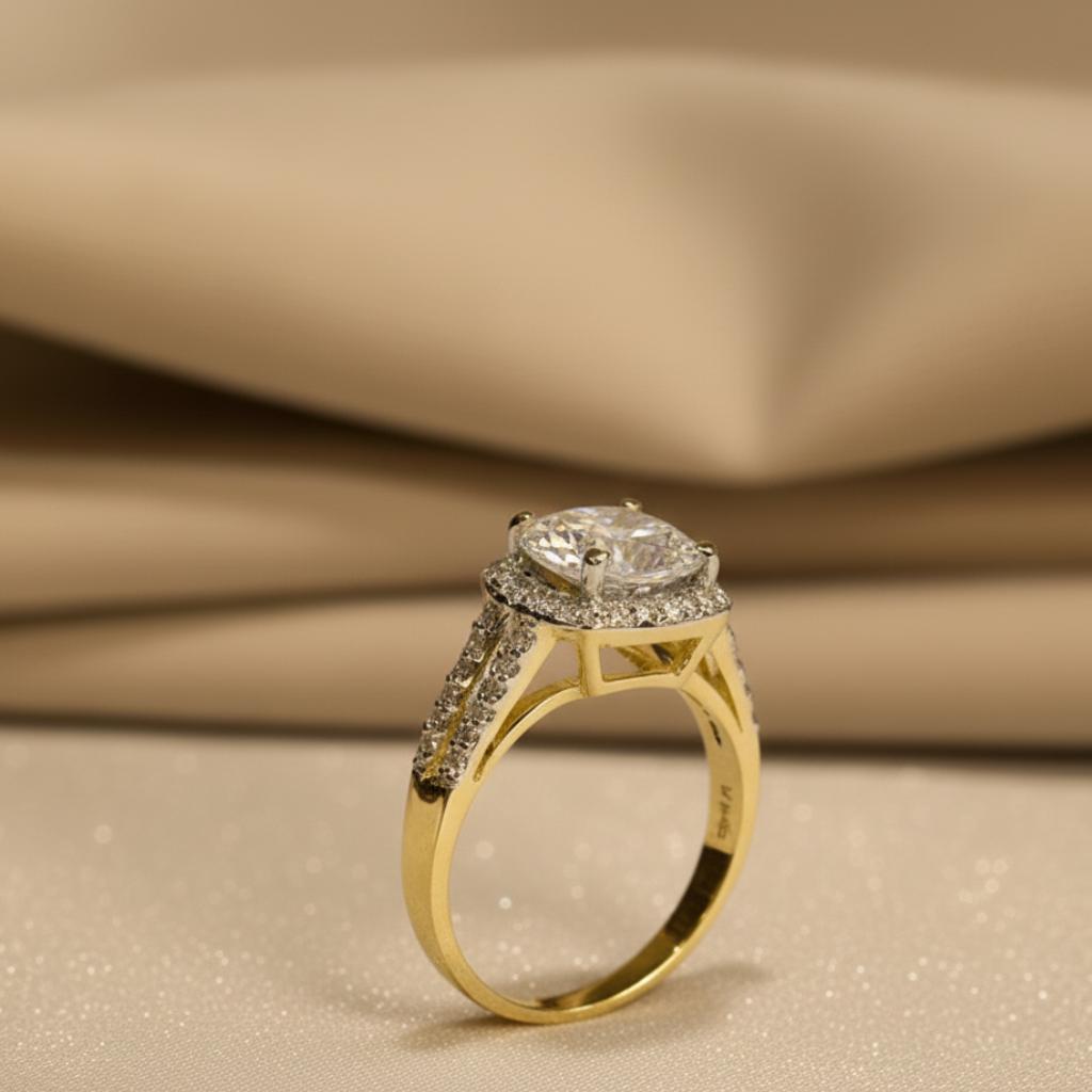 Split Shank Cushion Halo Ring - Image 2