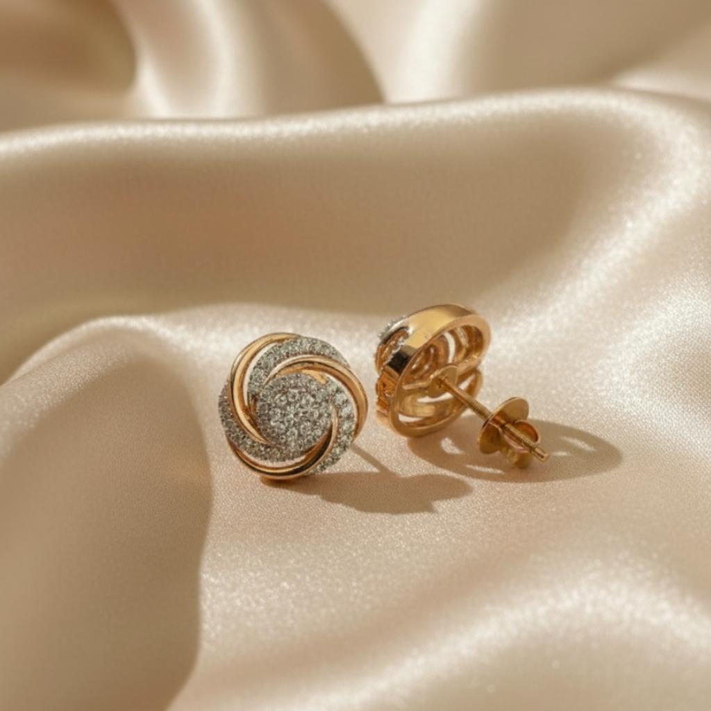 Swirl Diamond Earrings - Image 2