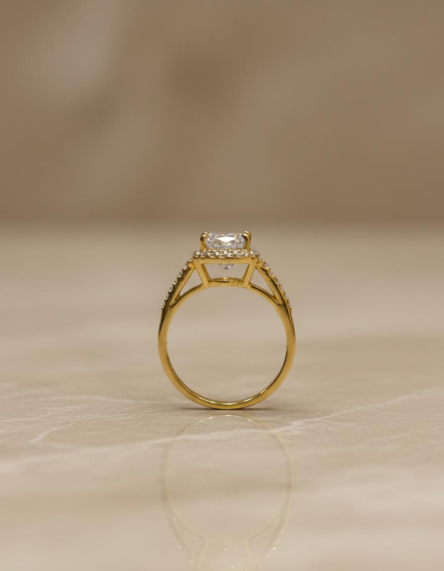 Split Shank Cushion Halo Ring - Image 3