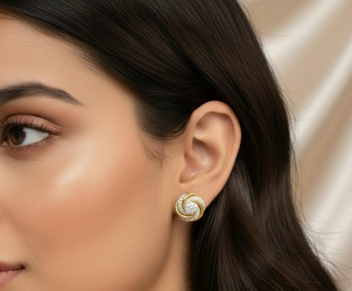 Swirl Diamond Earrings - Image 4
