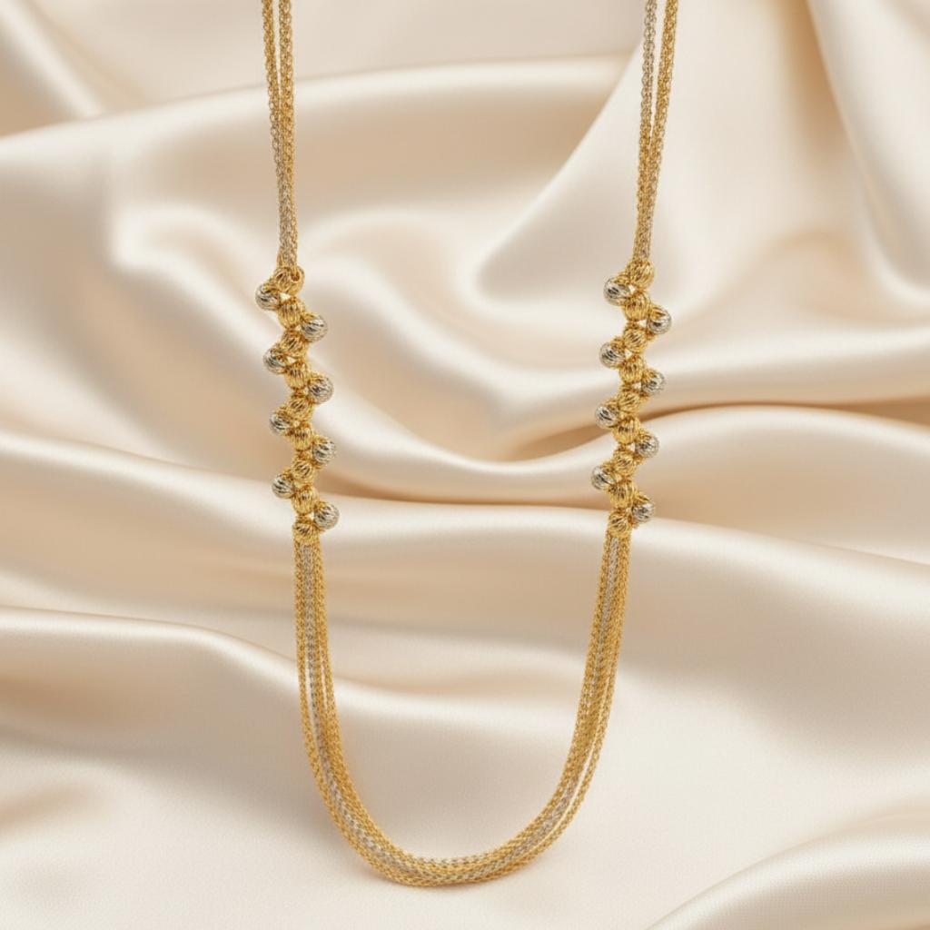 Rose Gold Twisted Long Chain Necklace - Image 2