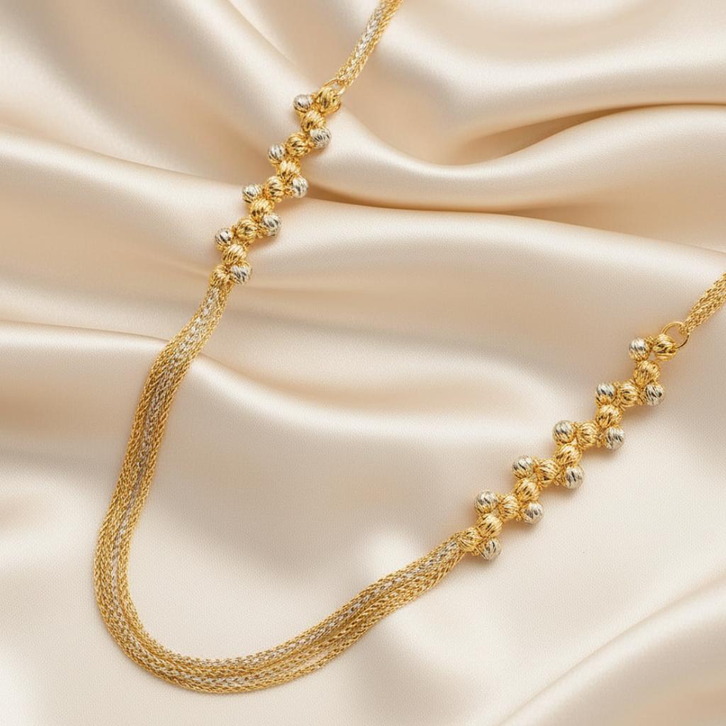 Rose Gold Twisted Long Chain Necklace