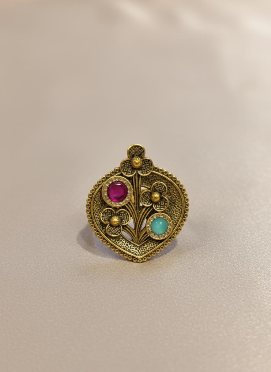 Antique Style Filigree Cocktail Ring