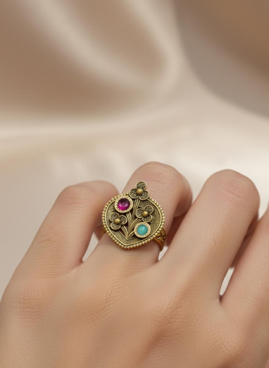 Antique Style  Filigree Cocktail Ring - Image 4