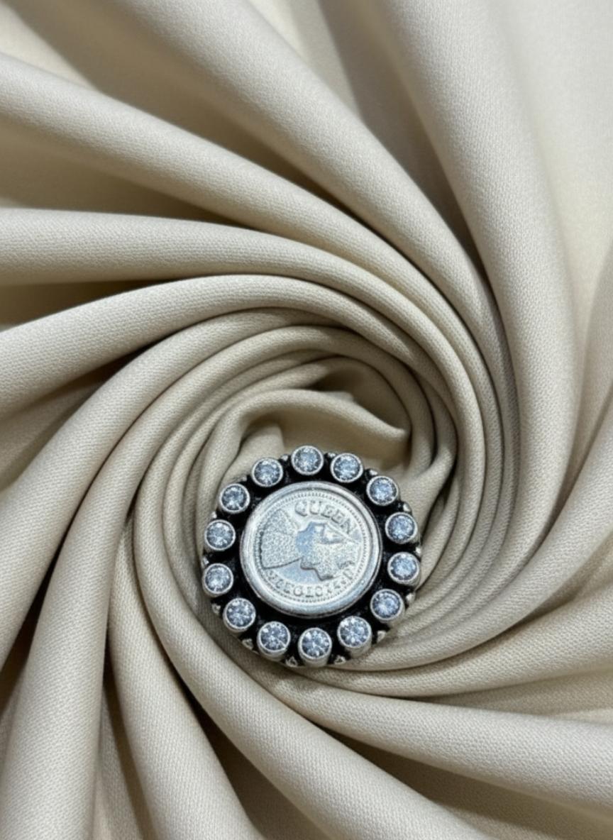 Antique Style Statement Coin Ring