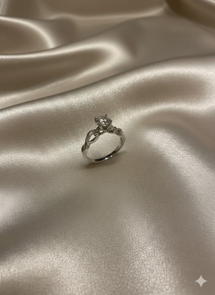 Art Deco Scroll Band Cubic Zirconia Ring - Image 3
