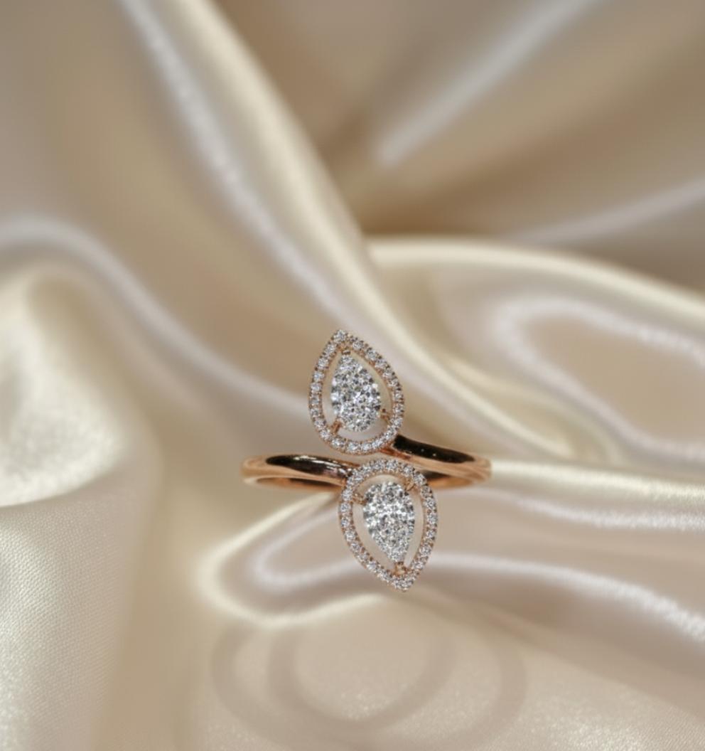 Rose Gold Diamond Bypass Ring
