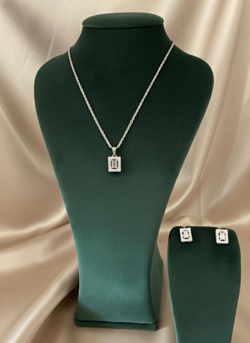 Baguette Cut Cubic Zirconia Pendant