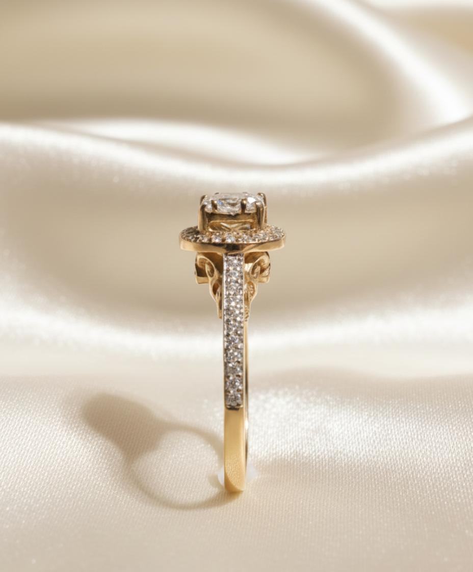 Rose Gold Double Halo Round Diamond Cluster Ring - Image 4