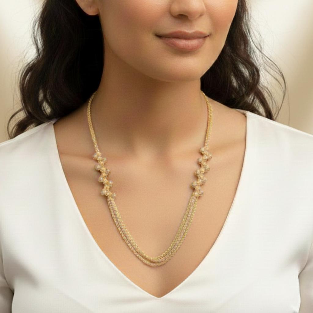 Rose Gold Twisted Long Chain Necklace - Image 3