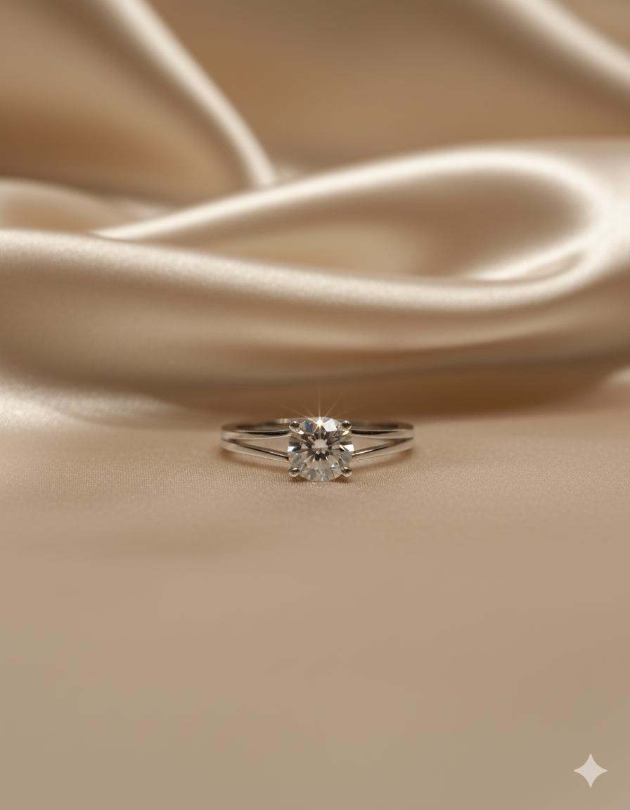 Classic Round Cubic Zirconia Solitaire Ring