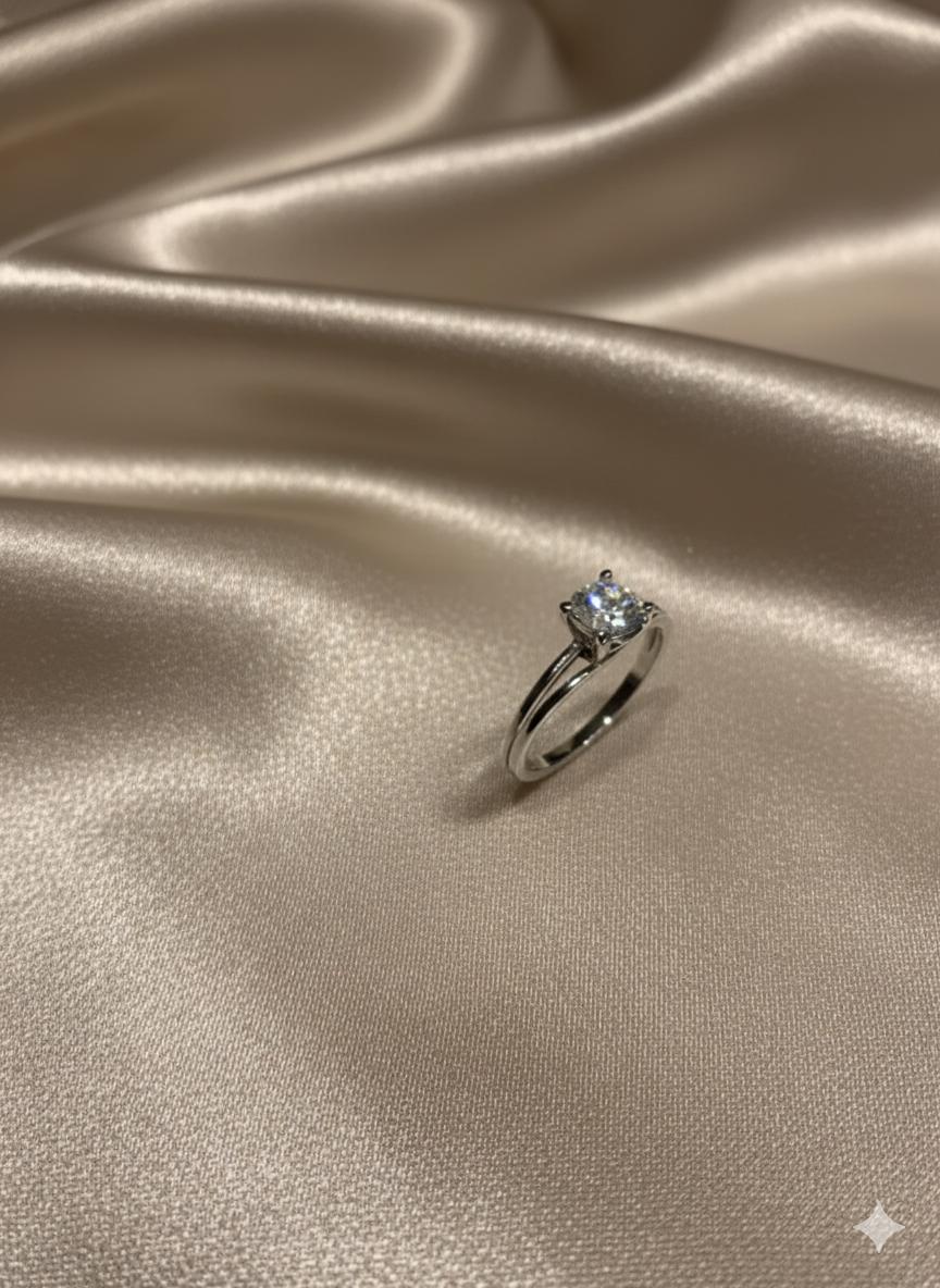 Classic Round Cubic Zirconia Solitaire Ring  - Image 3