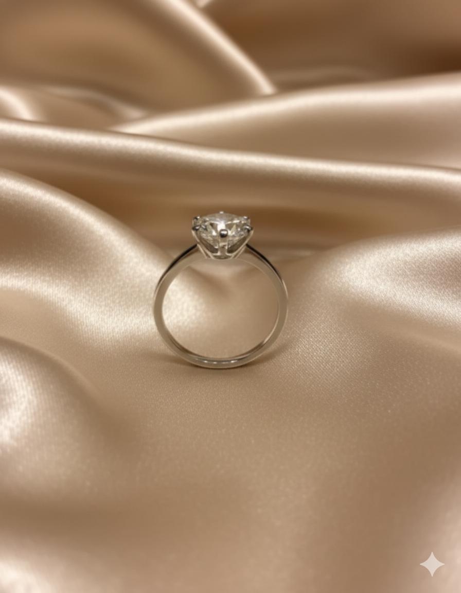Classic Solitaire Cubic Zirconia  Ring - Image 2