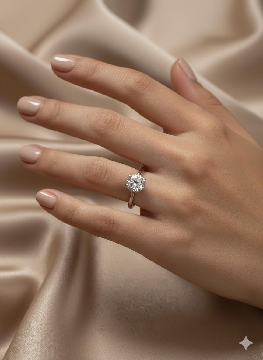 Classic Solitaire Cubic Zirconia  Ring - Image 4