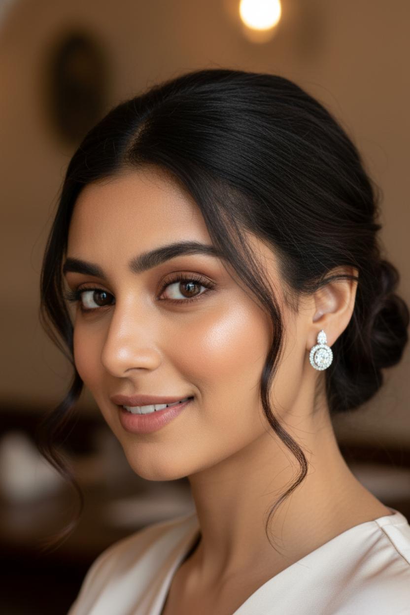 Elegant Teardrop And Oval Halo Statement Drop Earrings - Image 3