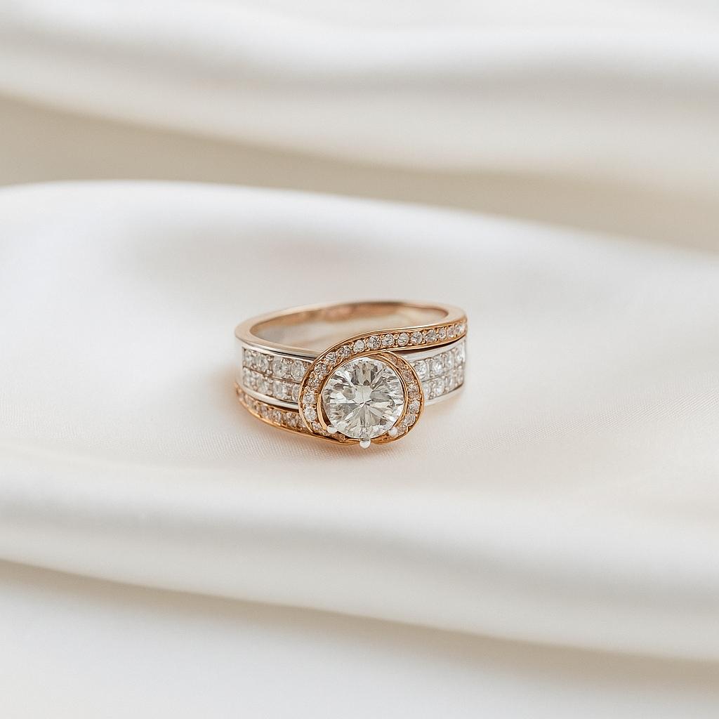 Round Princess Cut Diamond Ring