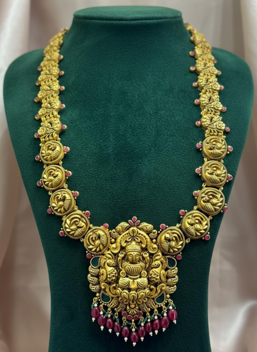Divine Goddess Lakshmi Antique Gold Temple Set - Image 3
