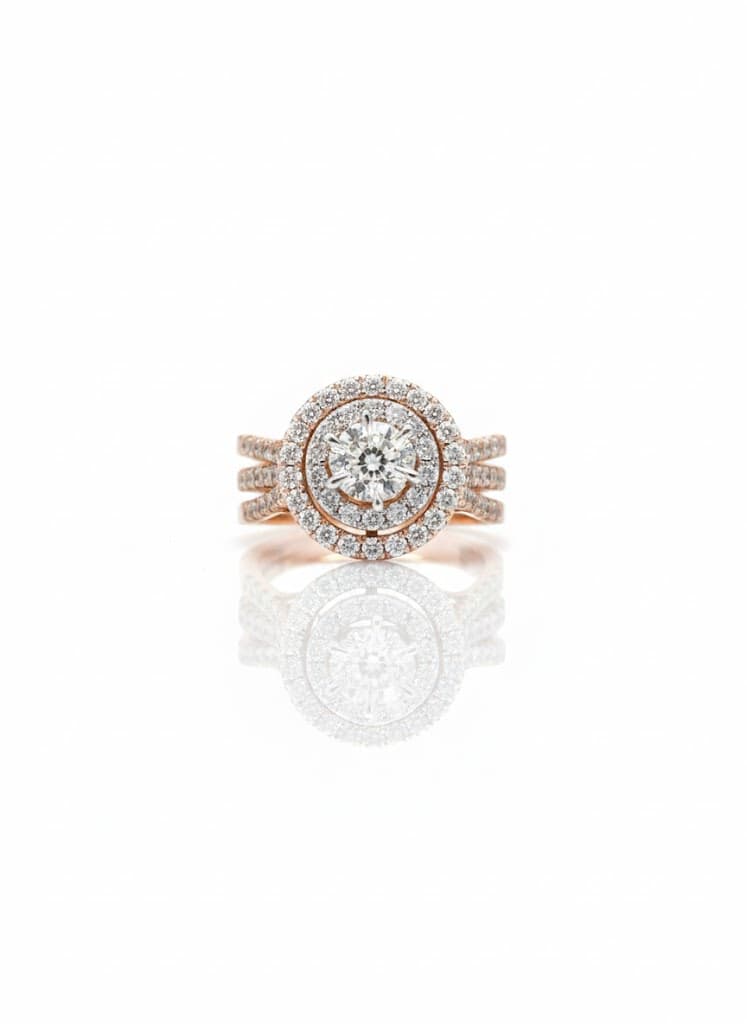 Elegant Diamond Halo Statement Ring