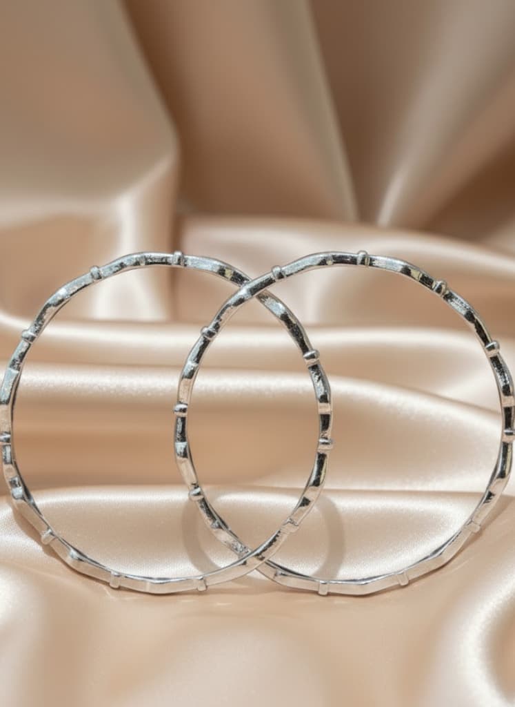 Elegant Sterling Silver & Gold-Plated Twisted Bangles - Image 2