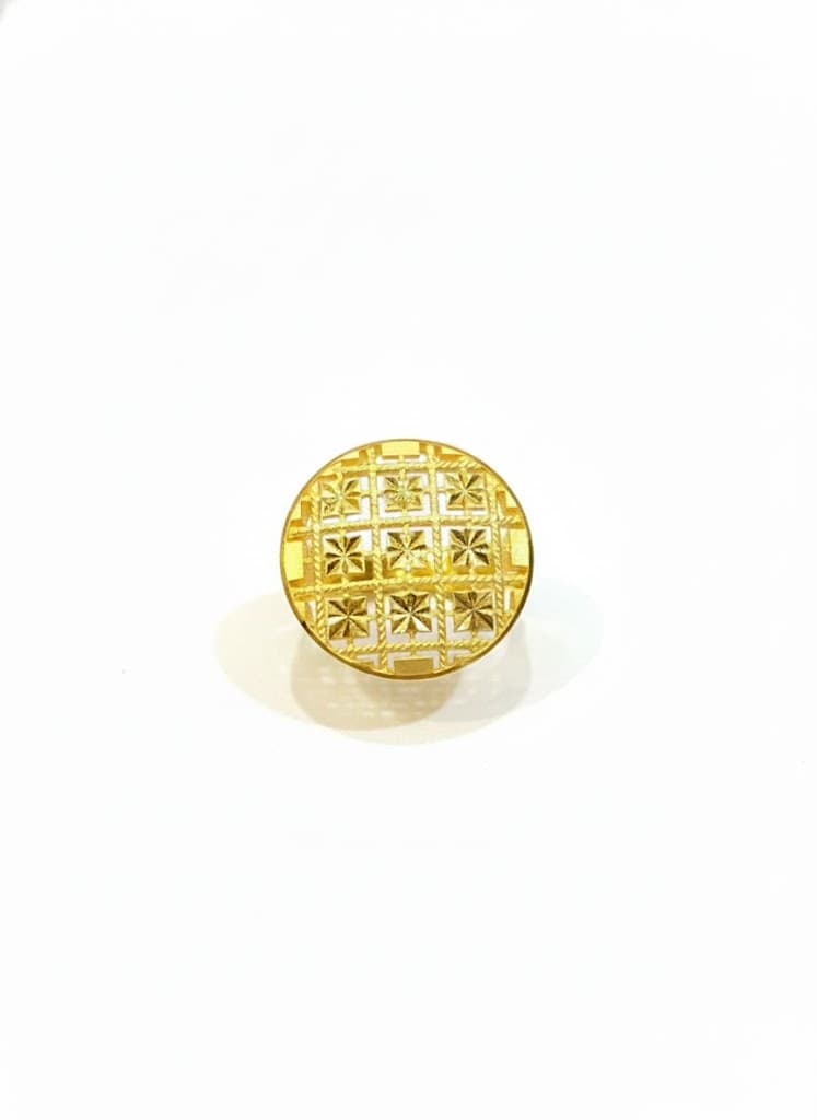 Filigree Disc Ring With Starburst Lattice Pattern Ring