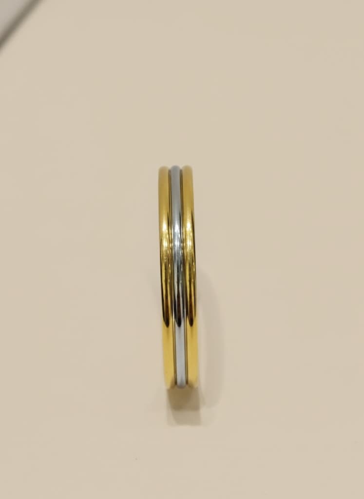 Gold And Silver Minimalist Tarnish-Resistant Bangle Stack - Image 2