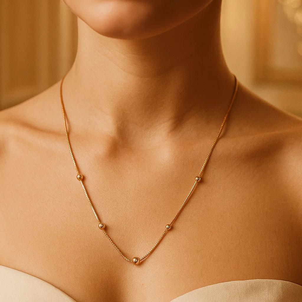 Gold Satellite Chain Necklace - Image 3
