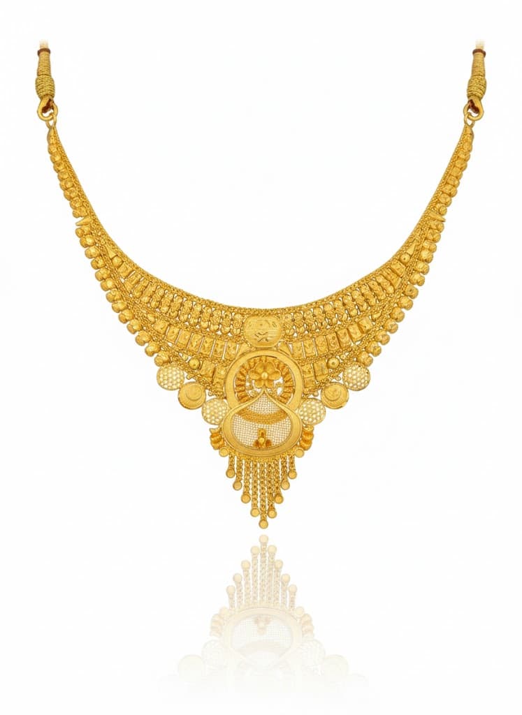 Gold Heritage Necklace Sets With Matching Earrings