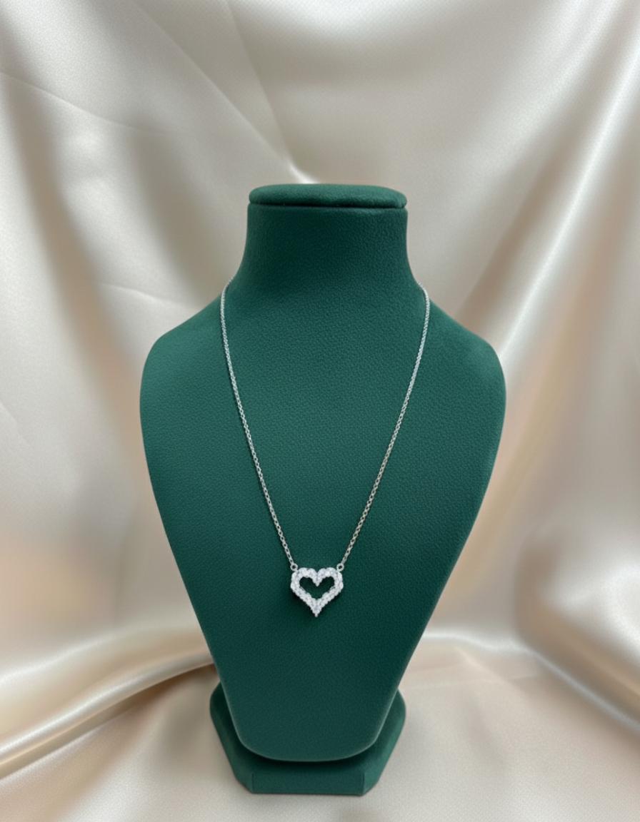 Heart Necklace With Cubic Zirconia Stones