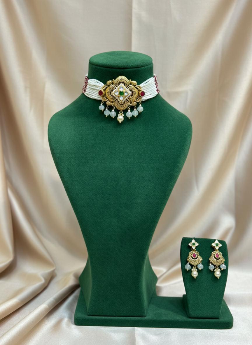 Jadau Pearl Choker Set