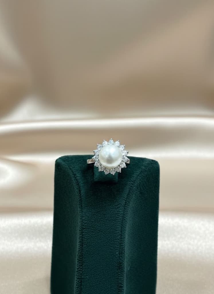 Luminous Pearl Halo Ring
