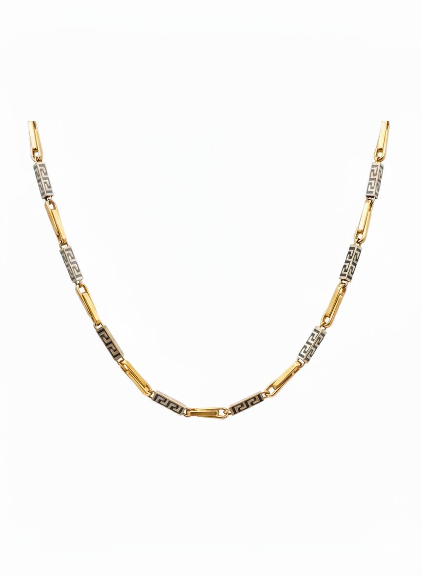 Men's Chain Designer Greek Key Link Necklace For Men