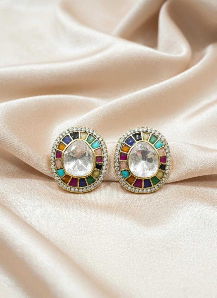 Navratna Polki Studs
