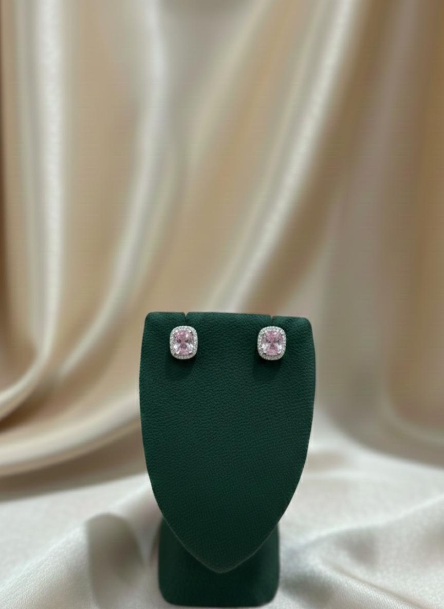 Oval Halo Stud Earrings